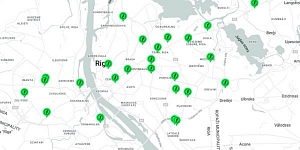 Uzlādes staciju karte