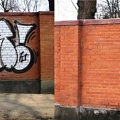 Grafiti noņemšana ar smilšu strūklu